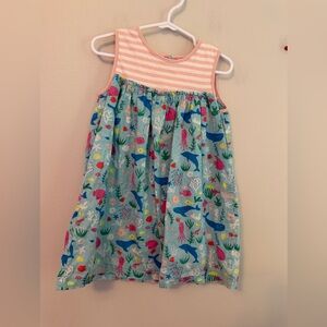 Baby Boden Pink & Light Blue Ocean Print Tank Dress